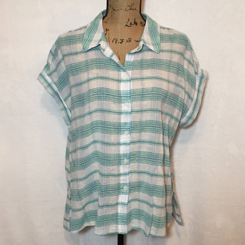 Sanctuary Oversized Short Sleeve Button Down Shirt